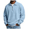 Mens Half-Zip Collared Polo Shirt Top Navy Blue - alternative view
