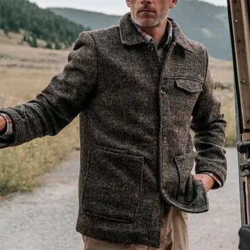 Casual Fashion Polo Collar Woolen Jacket