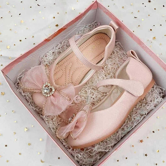 cute bow flat shoes | rhinestone embellished flats | soft sole baby shoes | ultrasonic cleaning