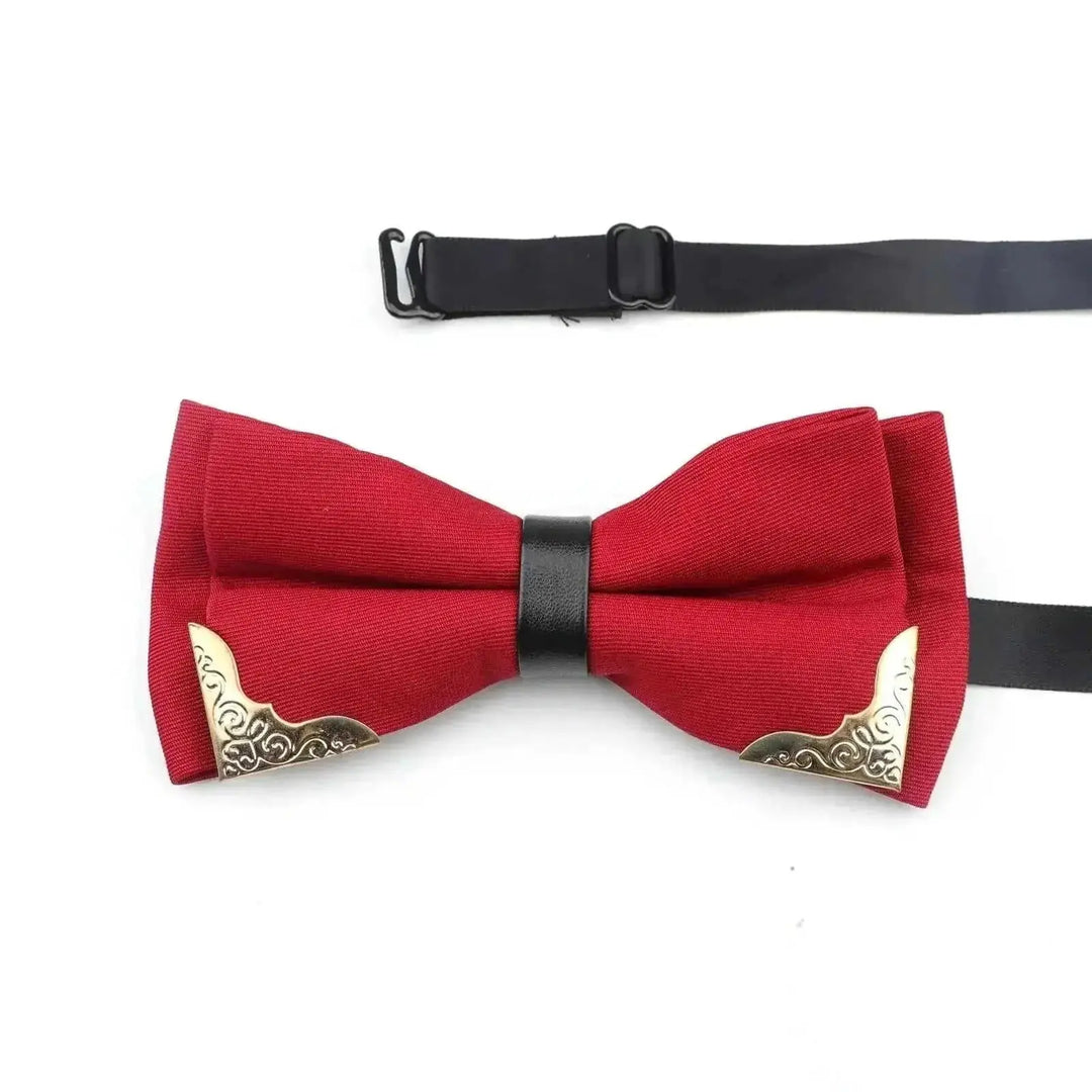 metal bow tie for men | double layer polyester bowtie | classic butterfly neckwear | ultrasonic cleaning