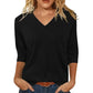 3 Pack 3 4 Sleeve Shirts For Women V Neck T Shirt Fall Casual Tops Basic Base Layer Undershirts Tees Meifu Market