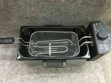 stainless steel fryer basket | commercial-grade fryer | adjustable temperature control | ultrasonic cleaning