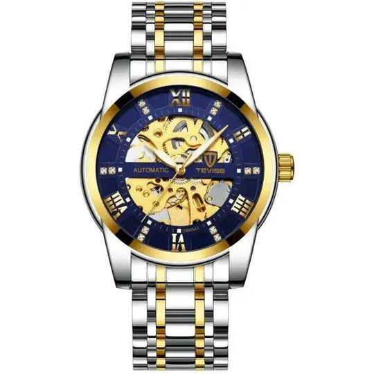 automatic mechanical movement | stainless steel case | 50m waterproof rating | ultrasonic cleaning
