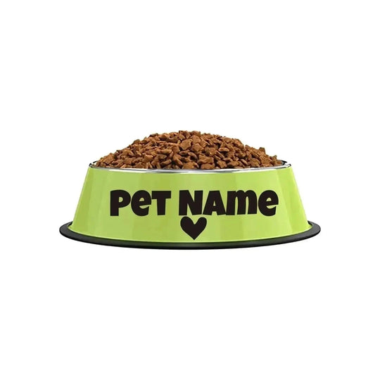 Customizable Stainless Steel Dog Bowl, Non-Slip Pet Food and Water Bowl with Personalized Name for Dogs Red-crown - angle ...