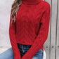 Women's Cable-knit Turtleneck Sweater Meifu Market
