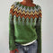 Women's Knitted Pullover Sweater - Round Neck Multicolor Loose Fit Top Meifu Market