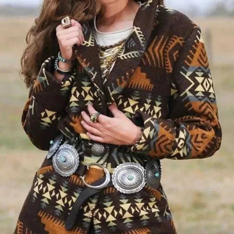 mid-length wool coat | printed lapel coat women | long sleeve wool coat | ultrasonic cleaning