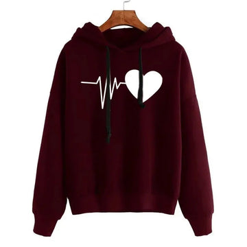 heart-print streetwear hoodie | oversized fit sweatshirt | long sleeve pullover hoodie | energy saving