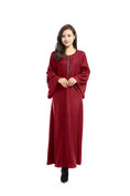 long-sleeve kaftan robe | breathable cotton fabric | plus size abaya dress | ultrasonic cleaning