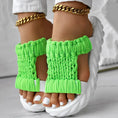 Platform Sandals Summer Braided Knit Hollow Open Toe Slipper Sandals - Anklet Not Included Meifu Market
