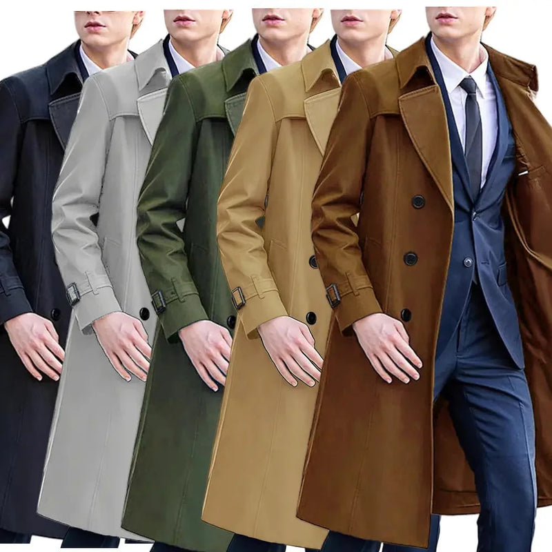 waterproof trench coat | wool blend overcoat | knee length mens coat | ultrasonic cleaning