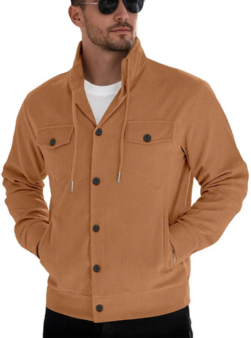corduroy jacket for men | cotton blend material | casual outerwear jacket | energy saving