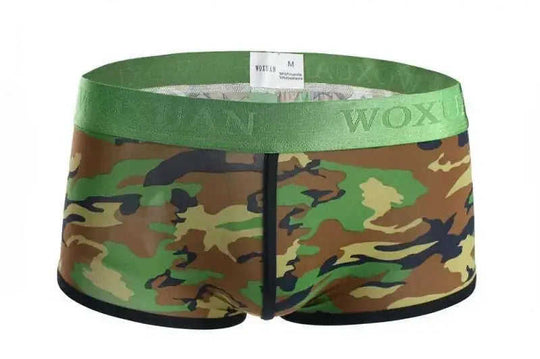 Men's Camouflage Nylon Boxer Briefs High Elastic Low-Rise Meifu Market