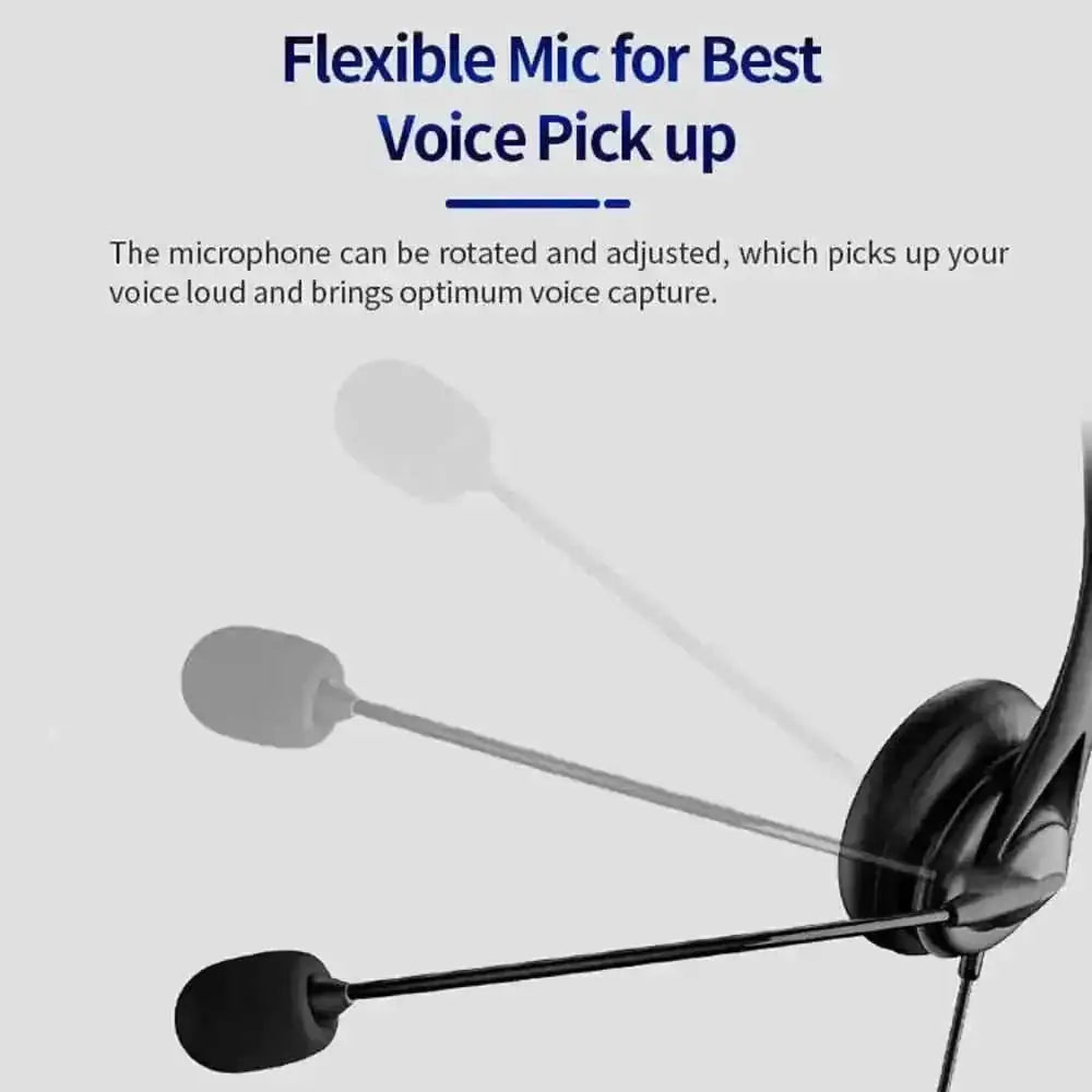 Microphone Volume Control Mute Cancelling Office PC Headphones 3.5mm And USB - texture and material detail