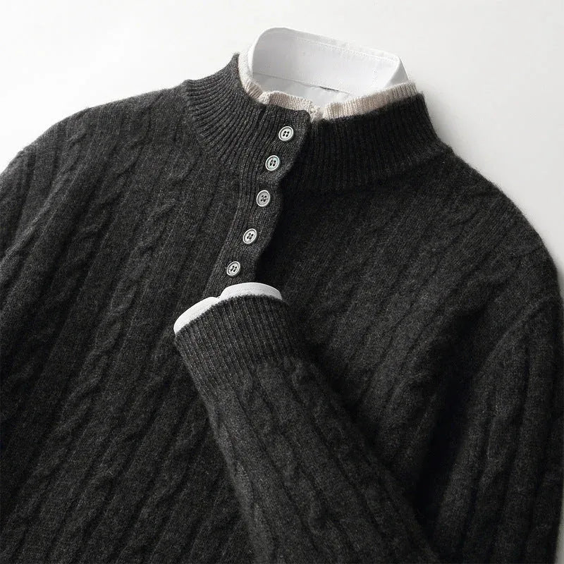 heavyweight cotton sweater | oversized fit pullover | mens thick knitwear | energy saving