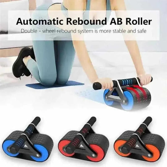automatic rebound ab wheel | double wheel abdominal roller | stainless steel ab exerciser | ultrasonic cleaning