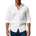 Long Sleeve Stand Collar Shirt With Pockets Casual Men's Clothing Meifu Market