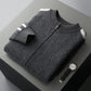Fashionable All-match Casual Woolen Sweater Four Flat Air Layer Thickened Half Turtleneck Pure Wool Cardigan Meifu Market