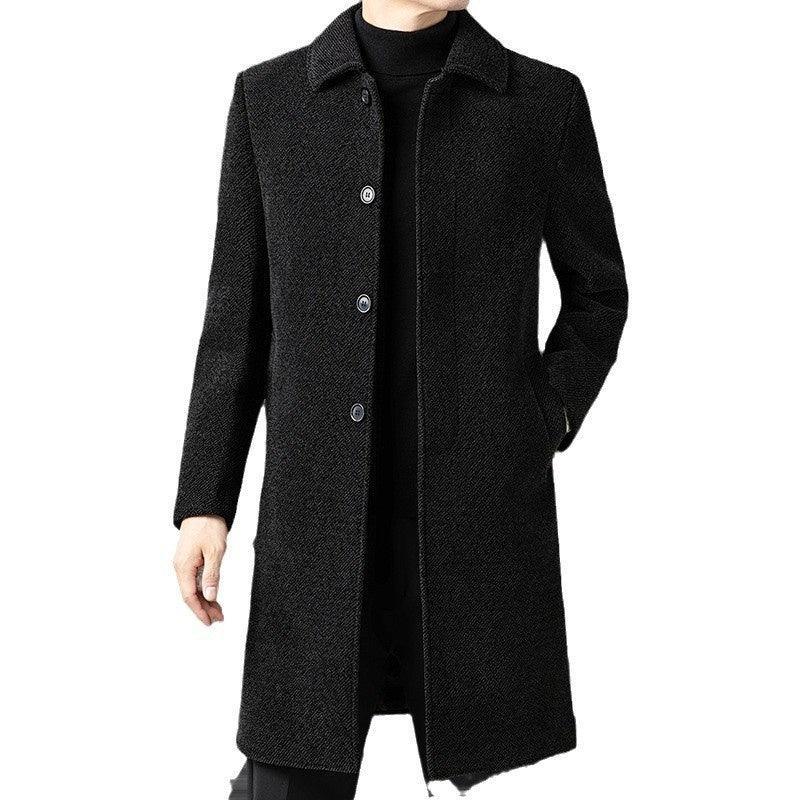Temperament Lapel With Velvet Men's Woolen Coat Meifu Market