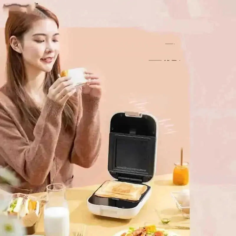 mini breakfast sandwich maker | non-stick waffle maker with plates | 3-in-1 breakfast cooker machine | ultrasonic cleaning
