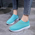 stretch mesh slip-on shoes | breathable knit flats | soft sole walking shoes | energy saving