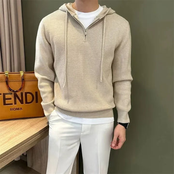 half zip hoodie for men | solid color fleece sweater | lightweight mens hoodie | energy saving