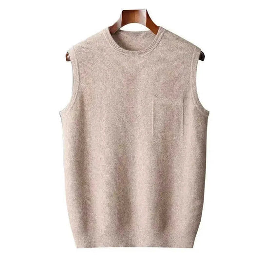 jacquard knit vest for men | merino wool blend pullover | slim fit business vest | ultrasonic cleaning