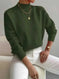 Autumn And Winter Half-high Collar Pullover Women's Fashion Solid Color Loose Knitted Top Meifu Market