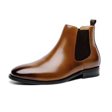 Chelsea Boots Men - Leather Fleece-Lined Winter Ankle Boots