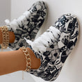Women's Casual Round Toe Thick Sole Lace-Up Sneakers, Random Print Design, Comfortable Sporty Shoes For Daily Wear Meifu Market