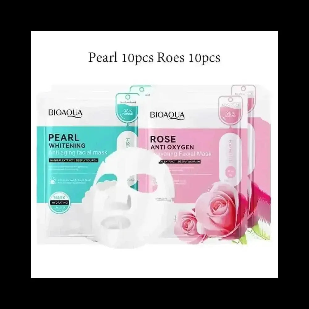 20pcs BIOAQUA Snail Hyaluronic Acid Face Mask skincare Moisturizing Anti Wrinkle Whitening Facial Masks Face Skin Care Pro...