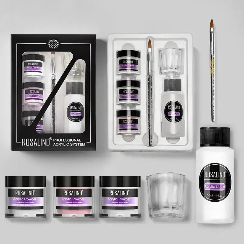 professional acrylic nail kit | glass dappen dish included | acrylic liquid and powder set | energy saving