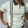 Plaid Zip Knit Polo – Men's Jacquard 5-Style Casual Shirt