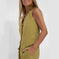 lightweight linen blend fabric | high-waisted wide-leg trousers | breathable sleeveless vest top | energy saving