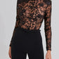 see-through lace jumpsuit | black lace long-sleeved jumpsuit | stretchy lace bodysuit | energy saving
