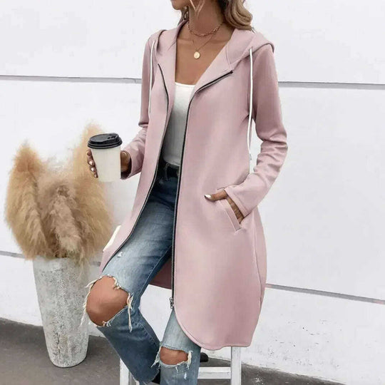 Personality Street Zip Hooded Long Velvet Lining Sweatshirt Meifu Market