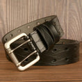 double pin buckle belt | genuine leather belt for men | adjustable casual belt | ultrasonic cleaning
