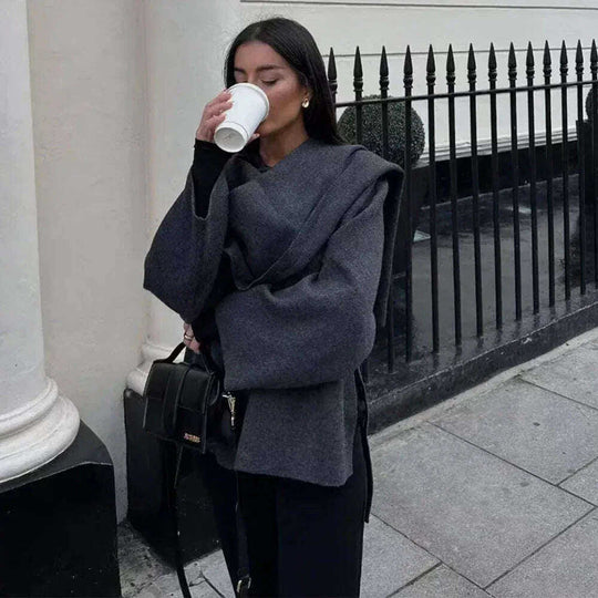 Women's Loose Casual Cape Knitted Sweater Coat Meifu Market