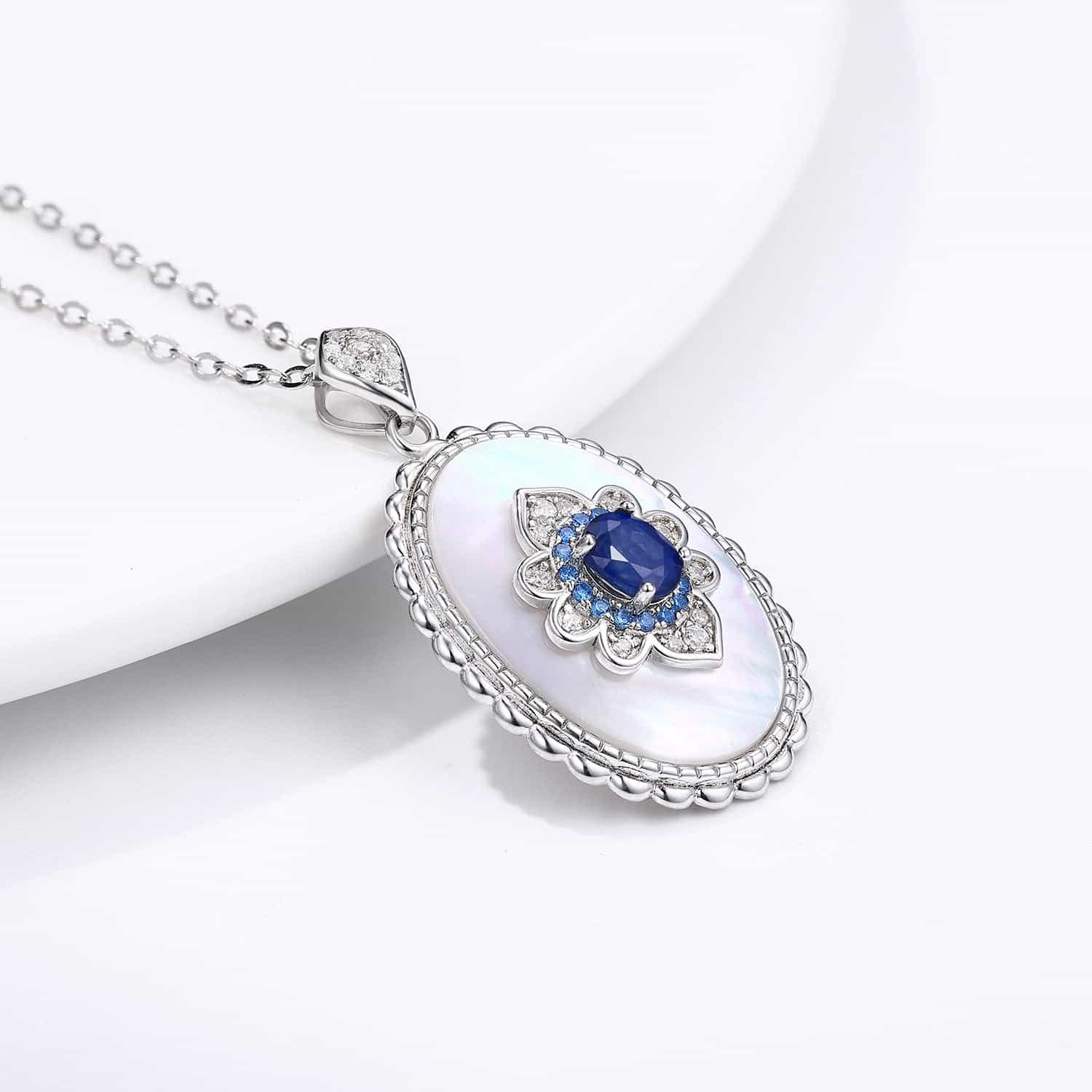 Sapphire Diamond Pendant 925 Sterling Silver Party Wedding Pendants Chain Necklace For Women Charm Jewelry 