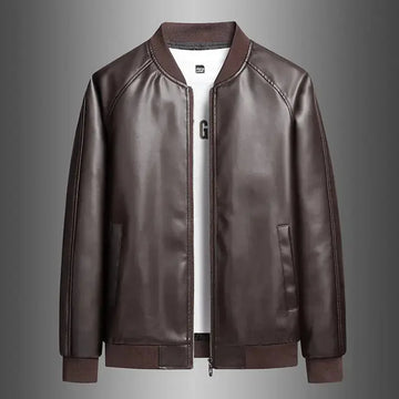 slim fit leather jacket | premium washed leather | lightweight mens jacket | energy saving