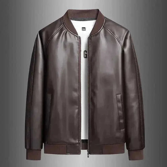slim fit leather jacket | premium washed leather | lightweight mens jacket | energy saving