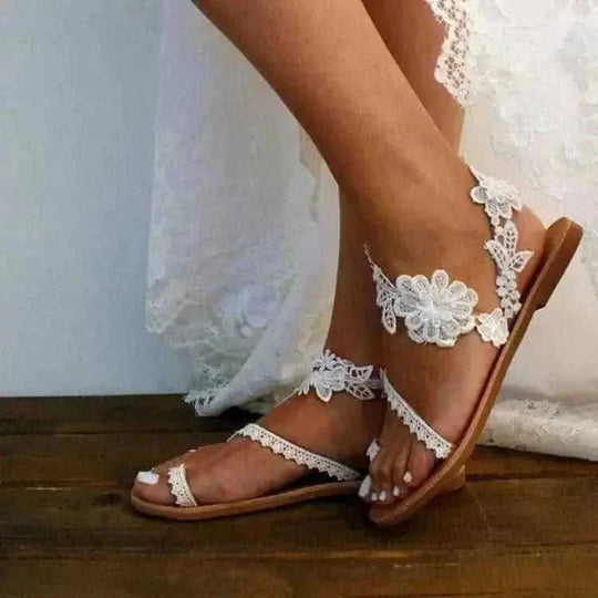 lace-up sandals for women | floral ankle strap sandals | flat beach shoes summer | energy saving