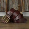 cowhide leather belt | vintage brass buckle | 15 inch mens belt | ultrasonic cleaning