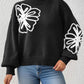 Women's Three-dimensional Ribbon Embroidery Flower Mock Neck Sweater Meifu Market