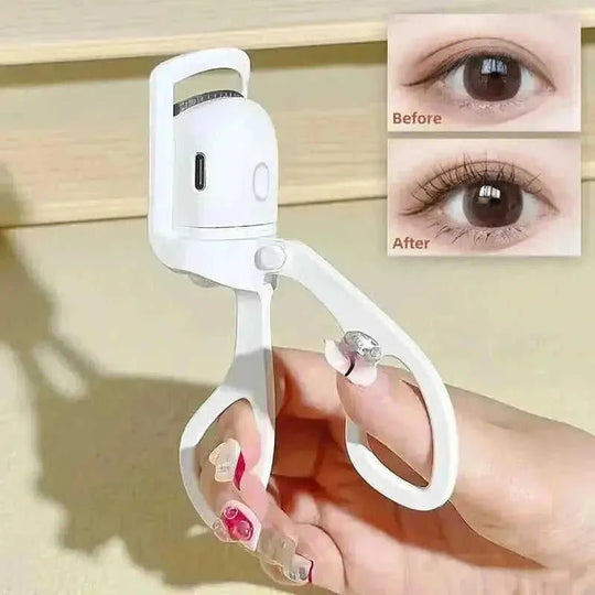 rechargeable heated eyelash curler | waterproof eyelash curler | portable electric lash curler | ultrasonic cleaning