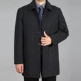 heavy wool blend coat | mid-length overcoat for men | winter warmth coat | ultrasonic cleaning