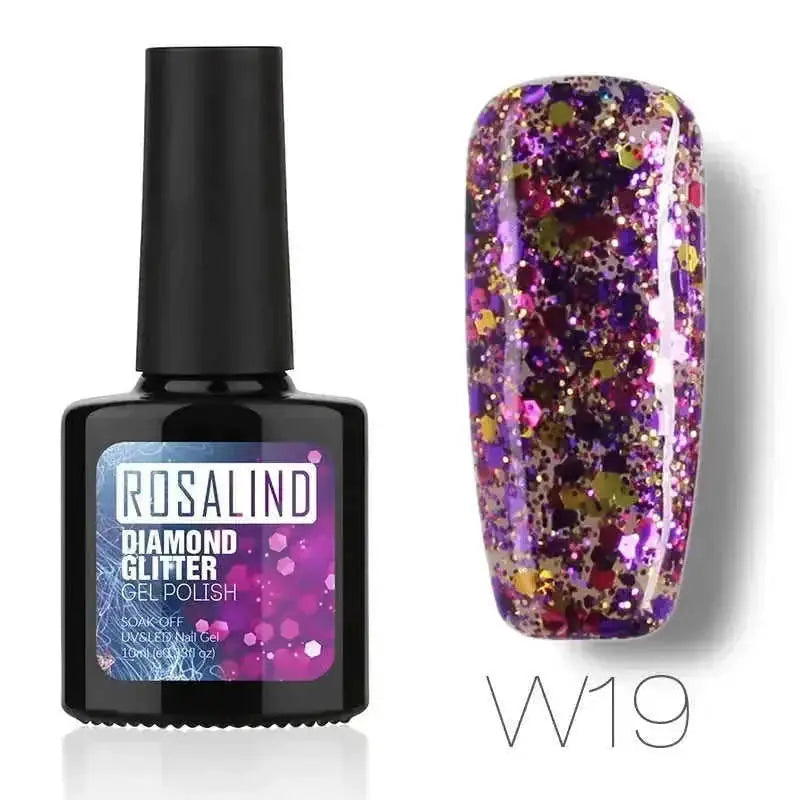 Diamond Nail Gel Polish - Reflective Glitter Gel for Nail Art | 10ml UV/LED RBW48 - color variant display