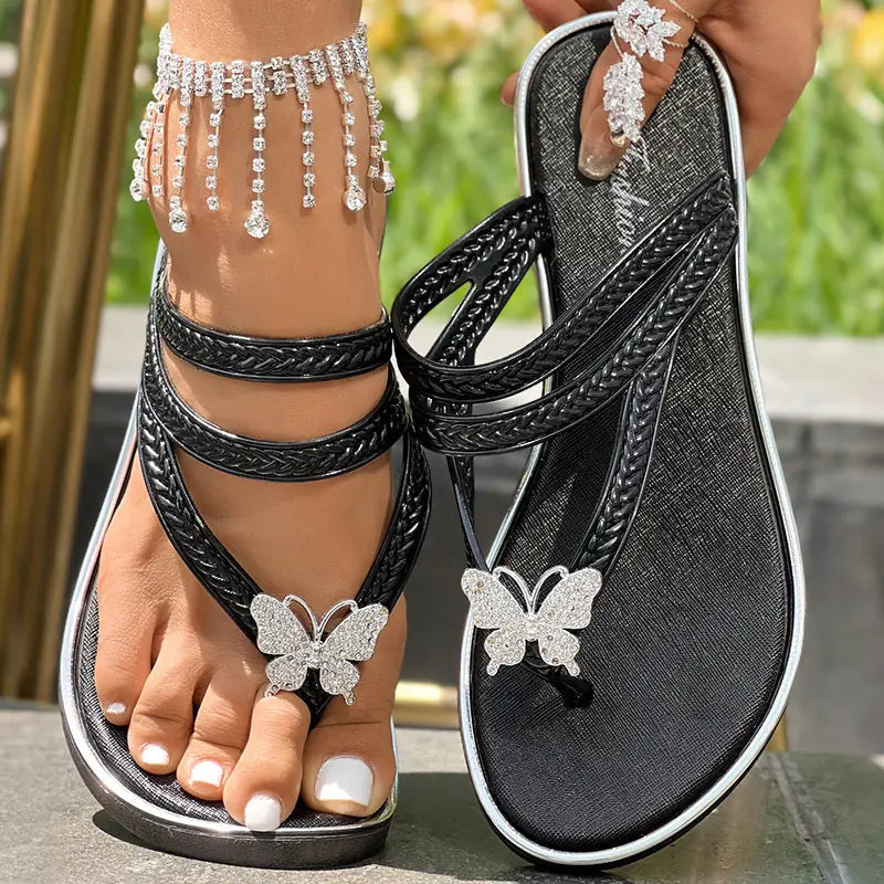 Floral Pattern Flip Flops Comfortable Casual Summer Beach Slippers Meifu Market