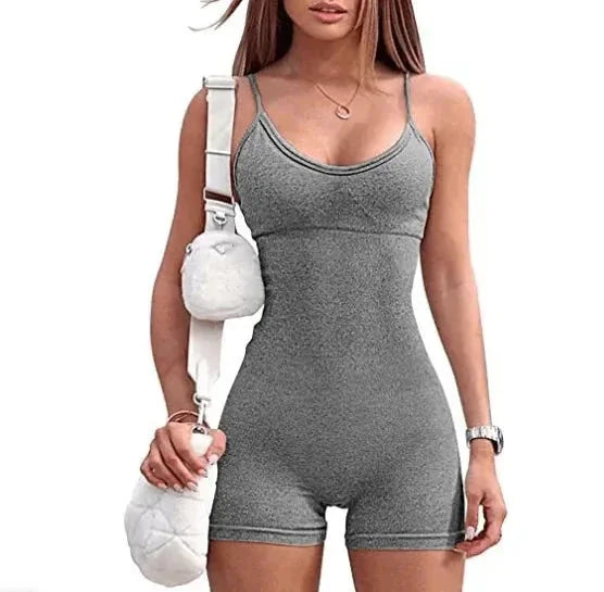 high-waisted yoga romper | moisture-wicking sportswear | seamless workout jumpsuit | energy saving