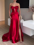 extra long slit evening dress | red tube top maxi dress | formal gown with thigh high slit | ultrasonic cleaning